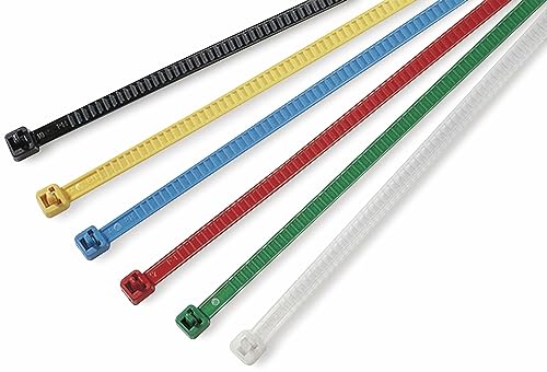HellermannTyton - Set von 25 weißen wiederverwendbaren Kabelbindern 195x4,7mm PA66 von HellermannTyton