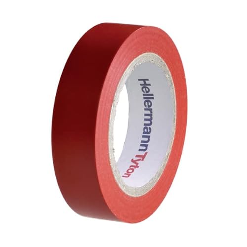 HellermannTyton - Set von 10 Isolierbändern mit 10m und 15mm Breite, Rot von HellermannTyton