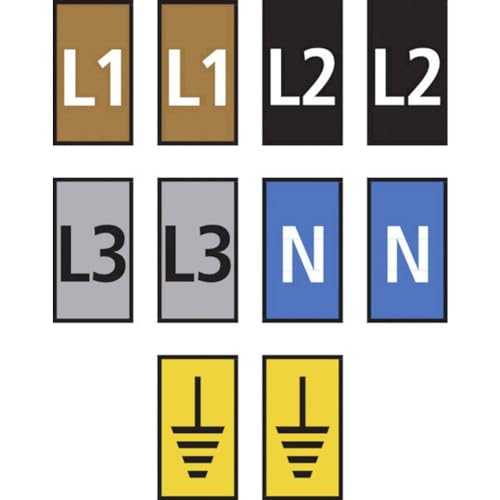 HellermannTyton WIC2-L1,L2,L3,N,Earth-PA66-MIX Kennzeichnungsclip Aufdruck L1, L2, L3, N, Erde 561-0 von HellermannTyton