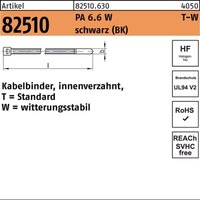 Hellermanntyton - Kabelbinder r 82510 innenverzahnt 7,6 x 465 /130 Polyamid 6.6 w schwarz witterungsstabil von HellermannTyton