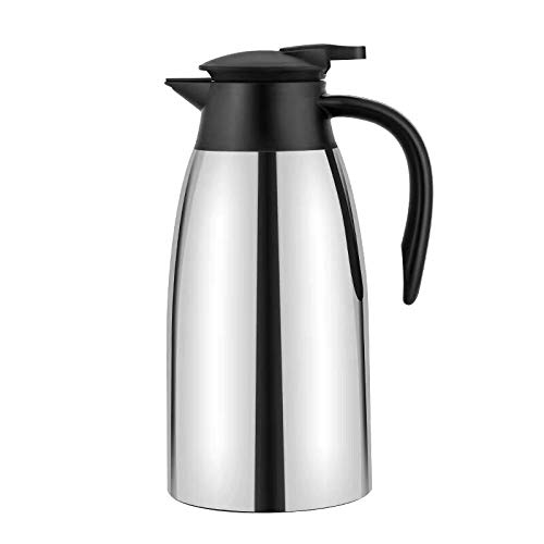 2 Liter Edelstahl Isolierkanne Kaffeekanne Teekanne Doppelwandig Isoliert Vakuum Tee und Kaffee Thermoskannen 12 Stunden Wärmespeicherung von Hellery
