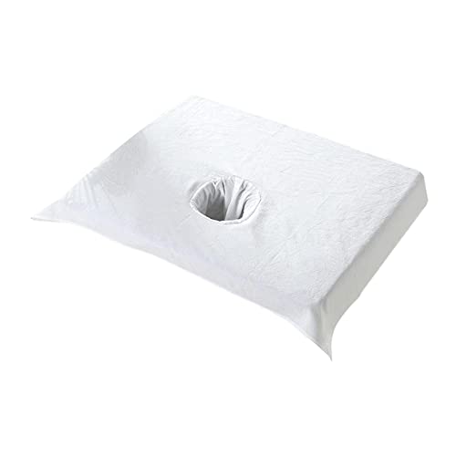 Hellery 1 stück Baumwolle Spa Halb Massage Tisch Abdeckung Kosmetische Bett Gesicht Loch Handtuch 50x70cm Größe - Weiß von Hellery