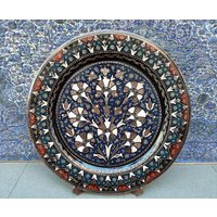 Wandteller Mit Gravur, Geätztes Kupferdekor, Handgemachte Küchenwandkunst, Handbemalte Wanddekoration, Schlafzimmerwandkunst, Einzigartiges von HellesAntiques