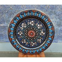 Ottomane Platte, Geätzte Kupferplatte, Gravierte Handgemachte Kupferwandkunst, Handbemalte Wanddekoration, Schlafzimmer-Wanddekoration, Dekoratives Ottomane Platte, Geätzte Kupferplatte, Gravierte Handgemachte Kupferwandkunst, Handbemalte Wanddekoration, Schlafzimmer-Wanddekoration, Dekoratives von HellesAntiques