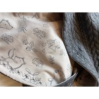 Babydecke Anthrazit/ Waldtiere Sand Ca. 70x90cm, Auf Wunsch Mit Name Babydecke Anthrazit/ Waldtiere Sand Ca. 70x90cm, Auf Wunsch Mit Name von HelliMaus