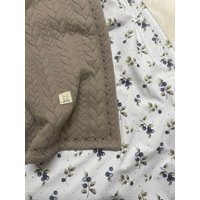 Babydecke Dunkelbeige/Blaubeeren Vintage Ca. 70x90cm, Auf Wunsch Mit Name von HelliMaus