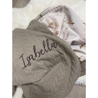 Babydecke Dunkelbeige/Fliegende Schlüssel Ca. 70x90cm, Auf Wunsch Mit Namen von HelliMaus
