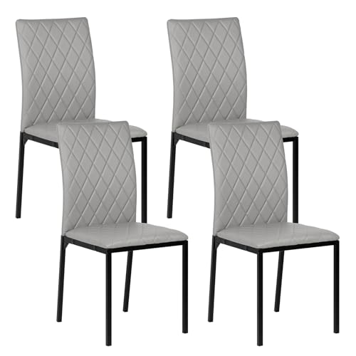 Hello-5ive Esszimmerstühle, modernes schwarzes Polyurethan, Esszimmerstühle mit ergonomischer hoher Rückenlehne, bequemer gepolsterter Sitz und stabilen Metallbeinen, Küchenstuhl für Esszimmer Hello-5ive Esszimmerstühle, modernes schwarzes Polyurethan, Esszimmerstühle mit ergonomischer hoher Rückenlehne, bequemer gepolsterter Sitz und stabilen Metallbeinen, Küchenstuhl für Esszimmer von Hello-5ive