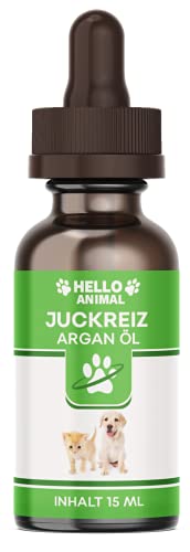 NEU: HelloAnimal® JUCKREIZ ARGAN ÖL für Hunde & Katzen bei Hautreizungen, pflegt Haut und Fell bei Läuse, Flöhe, Milben – SOFORTHILFE von Hello Animal