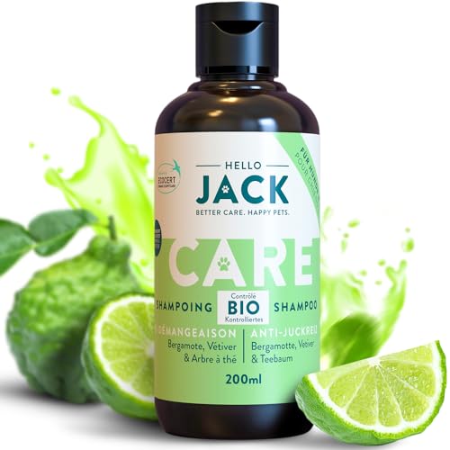 Hello Jack Natürliches Hundeshampoo gegen Juckreiz - Hunde und Welpen Shampoo Sensitiv für Weiches & Glänzendes Fell - Hundeshampoo gegen Geruch mit Sanftem Frischen Duft von Hello Jack