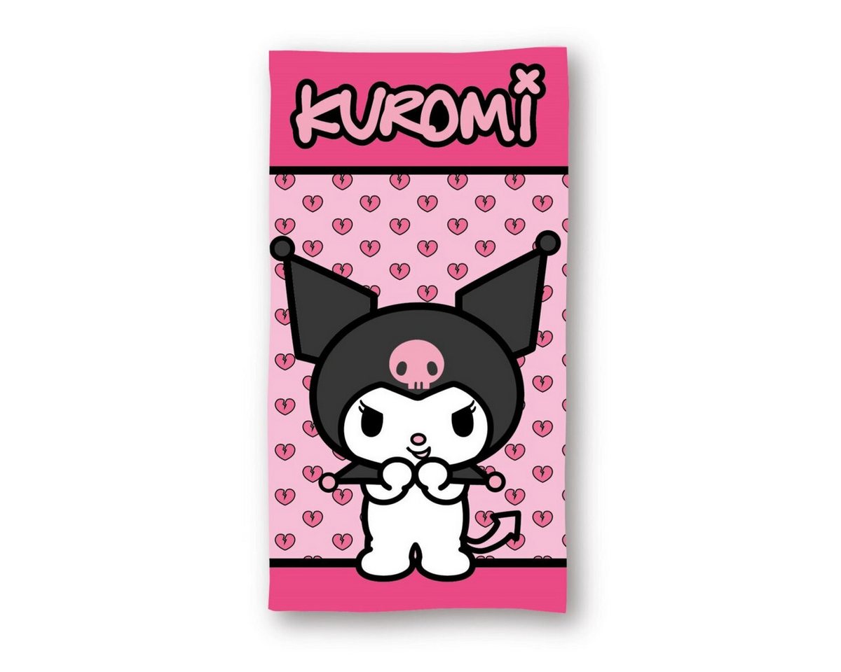 Hello Kitty Badetücher Hello Kitty Kuromi Pink Badehandtuch 70x140cm, 100% Polyester (1-St) von Hello Kitty