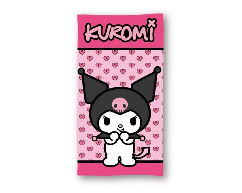 Hello Kitty Badetücher Hello Kitty Kuromi Pink Badehandtuch 70x140cm, 100% Polyester (1-St) von Hello Kitty