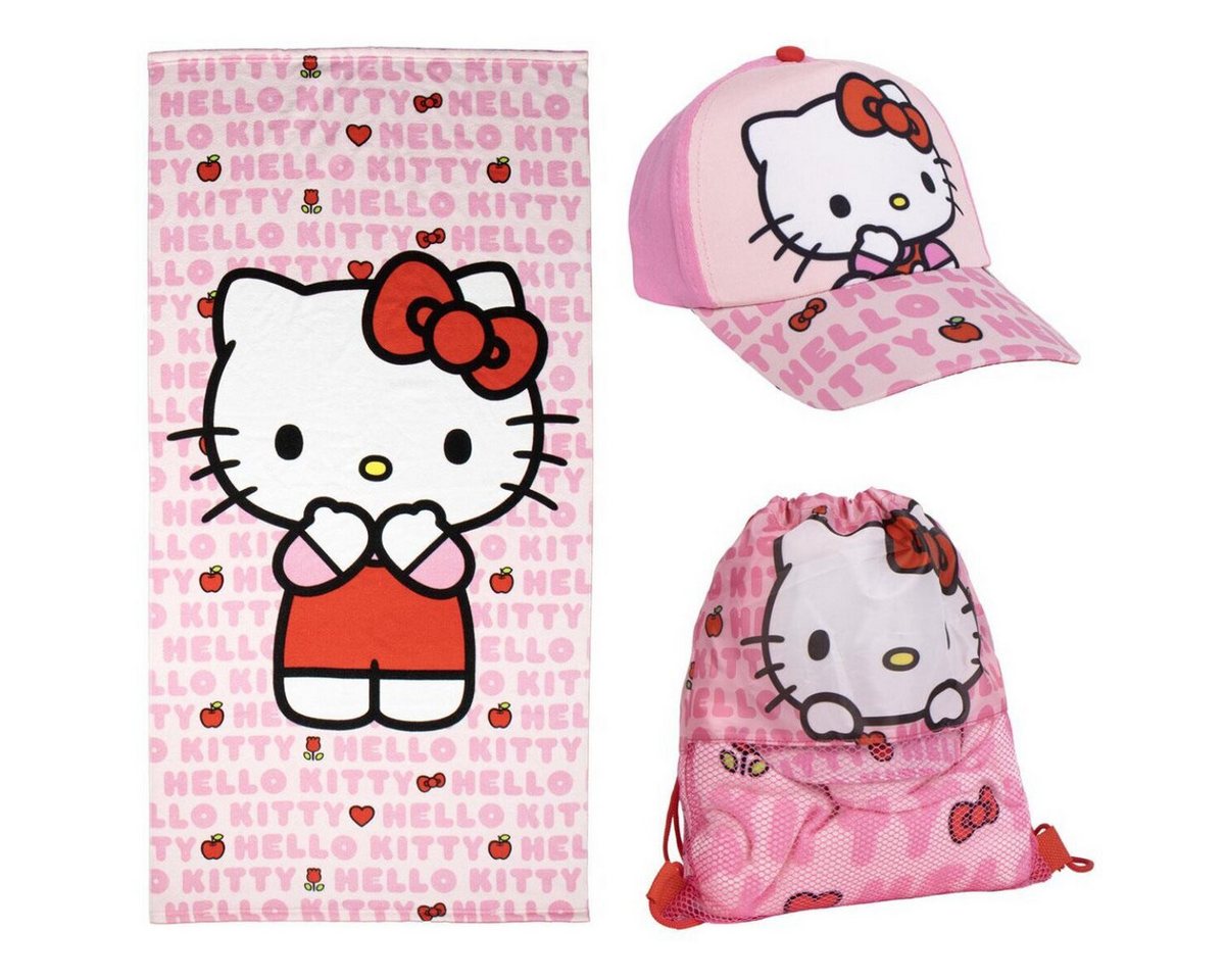 Hello Kitty Handtuch Hello Kitty Handtuch-Set Kinderhandtücher im praktischen Beutel von Hello Kitty
