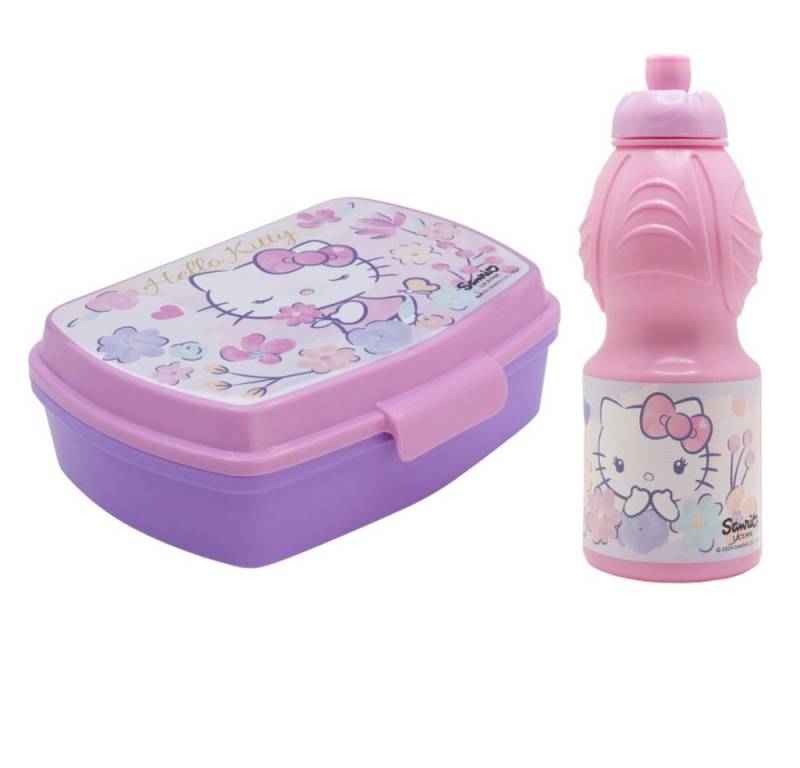 Hello Kitty Lunchbox Hello Kitty 2 tlg. Lunch Set Brotdose Trinkflasche 400 ml, (2-tlg) von Hello Kitty