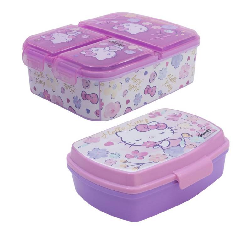 Hello Kitty Lunchbox Hello Kitty 2 tlg. Lunch Set Brotdose mit 3 Kammern, BPA-Frei, (2-tlg), und Brotdose mit 1 Kammer von Hello Kitty