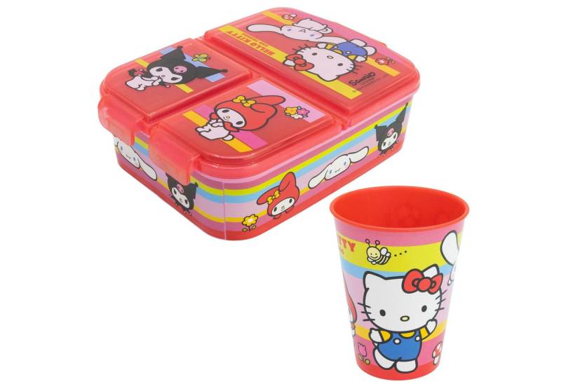 Hello Kitty Lunchbox Hello Kitty Kinder Lunch Set – 3-Kammer Brotdose & Becher, (2-tlg., Spar-Set) von Hello Kitty