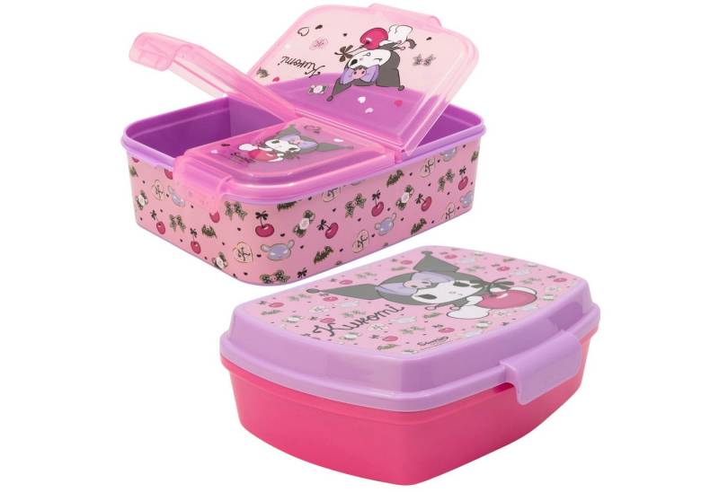 Hello Kitty Lunchbox Kuromi 2 tlg. Lunch Set Brotdose mit 3 Kammern 1 Kammer Brotdose, (Spar-Set, 2-tlg., Spar-Set) von Hello Kitty