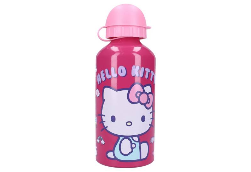 Hello Kitty Trinkflasche „Drink Up“ 500ml Trinkflasche Mit Strohhalm und pinkem Henkel von Hello Kitty
