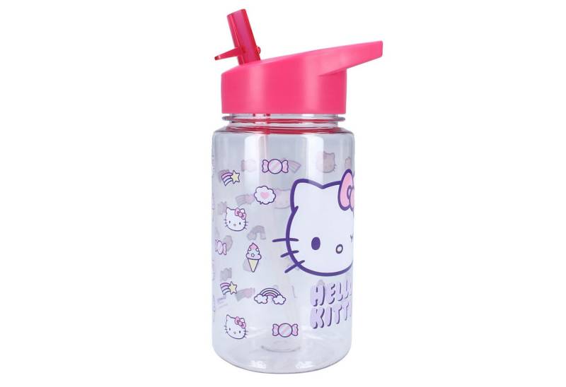 Hello Kitty Trinkflasche „Drink Up“ Trinkflasche Mit Strohhalm und pinkem Henkel von Hello Kitty