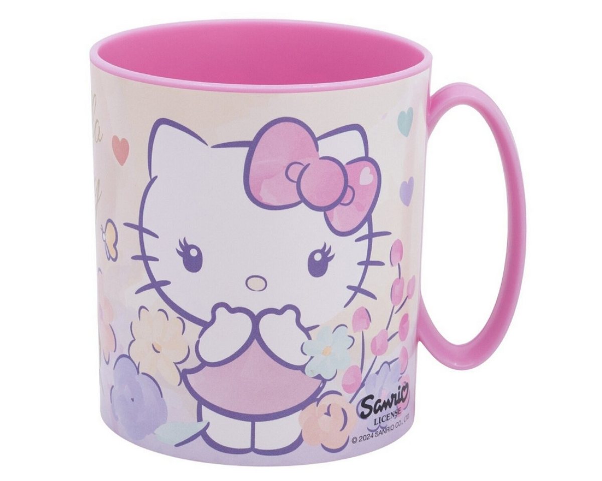 Hello Kitty Trinkflasche Hello Kitty Becher Mikrowellengeeigneter Kunststoffbecher 390ml von Hello Kitty