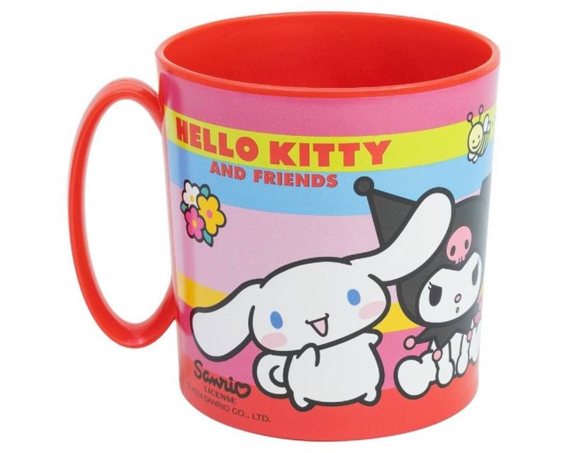 Hello Kitty Trinkflasche Hello Kitty Becher Mikrowellengeeigneter Kunststoffbecher 390ml von Hello Kitty