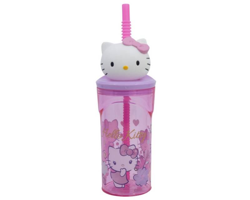 Hello Kitty Trinkflasche Trinkbecher – 3D Kinderbecher & Strohhalm-Tumbler 360 ml von Hello Kitty
