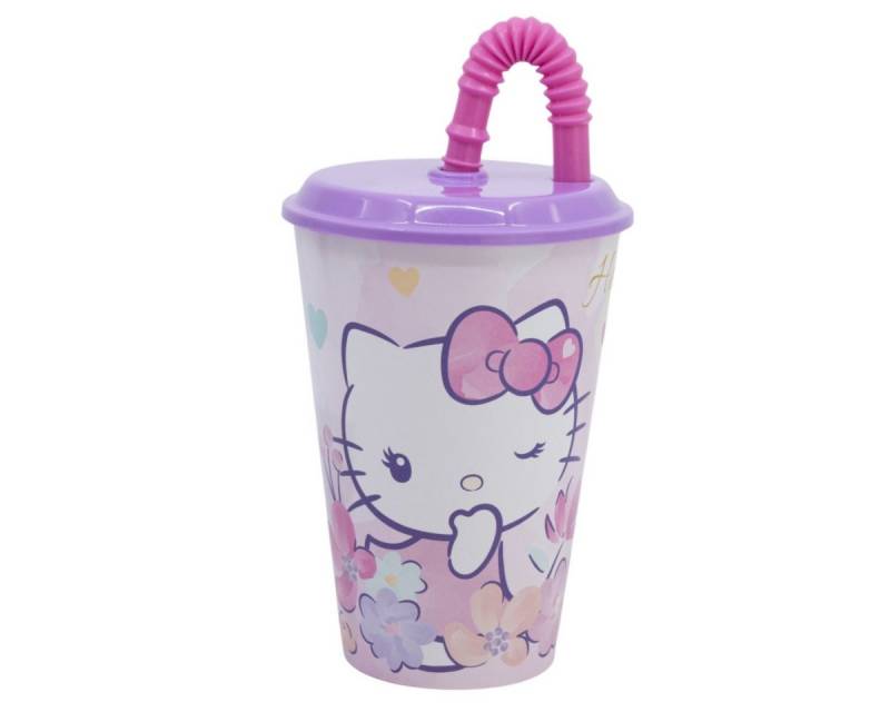 Hello Kitty Trinkflasche Trinkbecher 430 ml mit Deckel und Strohhalm Hello Kitty Trinkflasche Trinkbecher 430 ml mit Deckel und Strohhalm von Hello Kitty
