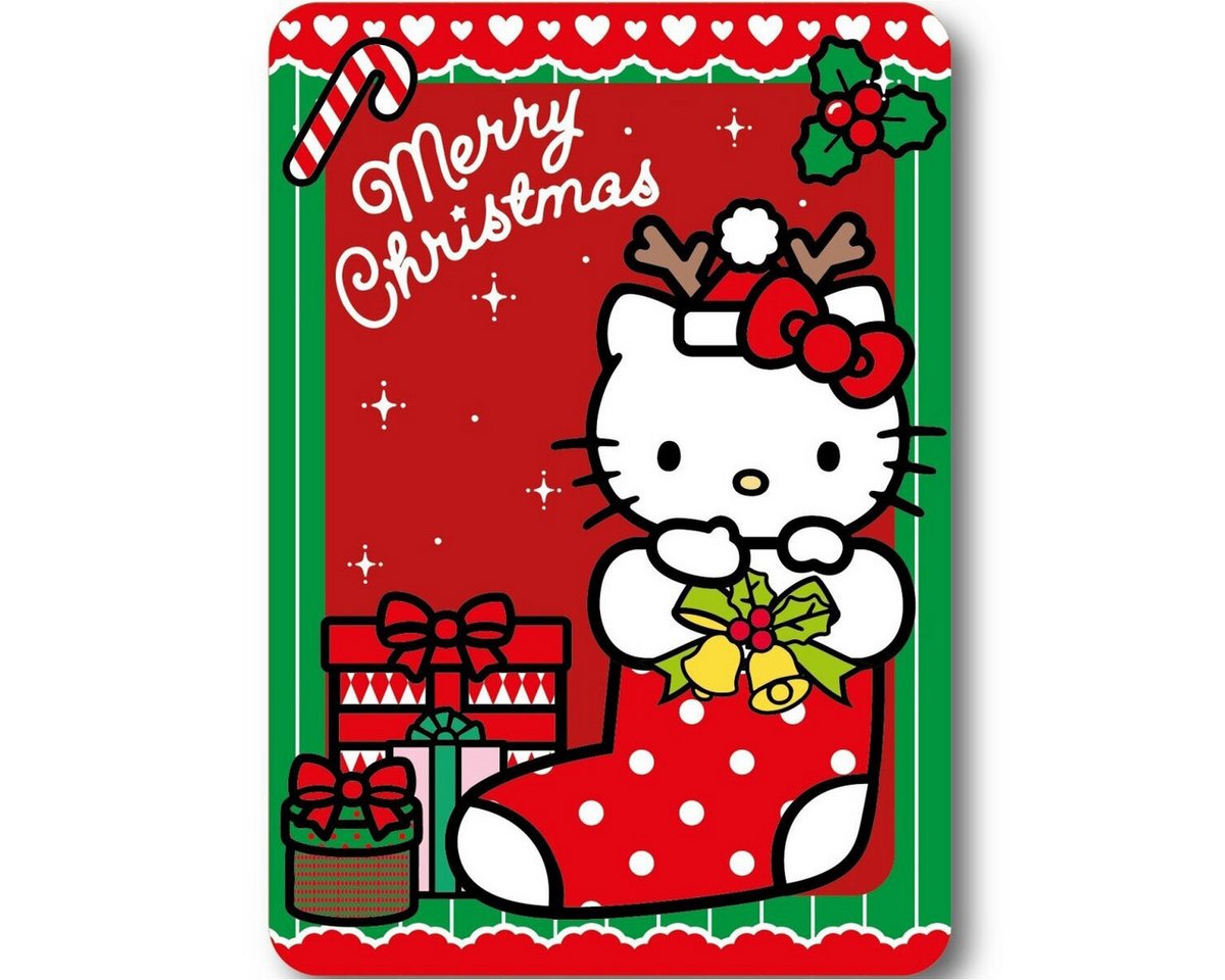 Wohndecke Hello Kitty Holiday Cheer Polar Fleece Decke 100x140cm, Hello Kitty, Geschenkidee für Mädchen und Jungen von Hello Kitty