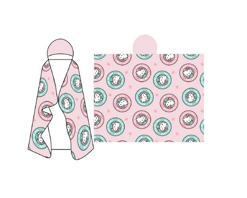 Wohndecke - Kuscheldecke mit Kapuze für Kinder – weich & wärmend – 120x150 cm, Hello Kitty, vielseitig einsetzbar, maximalen Tragekomfort von Hello Kitty