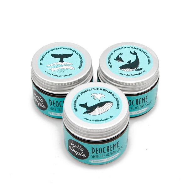 Hello Simple Deocreme – Save The Oceans, Limette-Zypresse - 3er Set Hello Simple Deocreme – Save The Oceans, Limette-Zypresse - 3er Set von Hello Simple