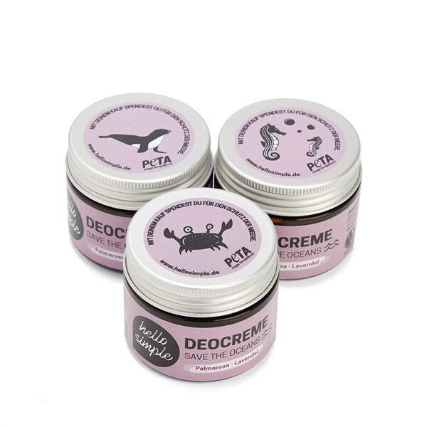Hello Simple Deocreme - Save the Oceans, Palmarosa-Lavendel - 3er Set Hello Simple Deocreme - Save the Oceans, Palmarosa-Lavendel - 3er Set von Hello Simple