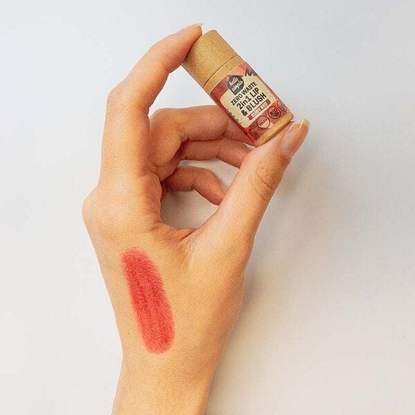 Hello Simple 2in1 Lippenstift & Rouge: Lippenpflege mit Farbe aus Radieschen - Lip&Blush Ruby Red von Hello Simple