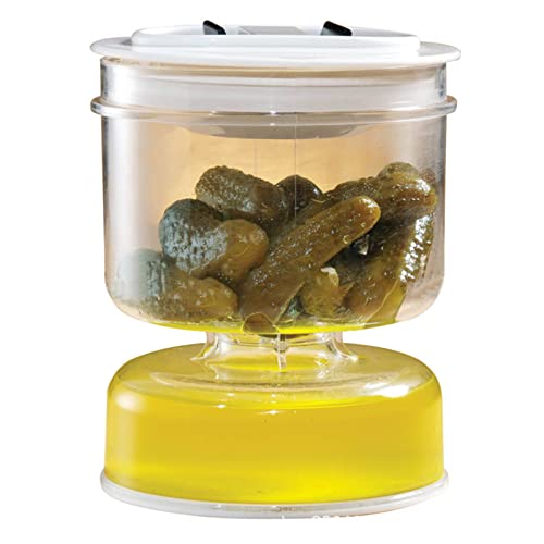 HelloCreate Gurkenglas Behälter mit Sieb Luftdicht Auslaufsicher Sanduhr Saft Separator Pickle Olive Sanduhr Glas für Luftdichte Aufbewahrung von Lebensmitteln von HelloCreate