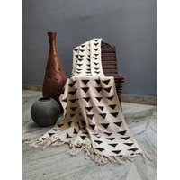 Schlammtuch Überwurf, Baumwolle Tagesdecke, Couch Sofa Decke, Wohnzimmer Dekor, Hand Webstuhl Dekorative, Handgewebte Bettdecke, Bettläufer Mit von HelloIndianArt