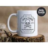 Halloween Kaffeetasse, Gruselige Tasse, Lustiges Geschenk, Totenkopf Gruseliger Kaffeebecher, Ungefilterter Gift 11Oz Keramik Kaffeebecher von HelloLovelyGiftShop