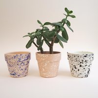 Mittelgroße Splatter-Töpfe - Wählen Sie Ihre Farben, Keramik-Blumentopf, Zimmerpflanzen von HelloMariluStudio