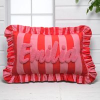 Personalisiertes Rüschen Kissen Handgefertigte Punch Needle Boho Deko von HelloMelloStore