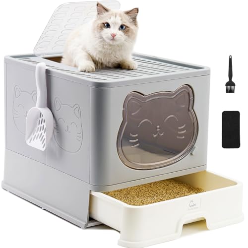 HelloMiao Vollständig Geschlossene Katzentoilette mit Deckel Schubladentyp Desodorierende Cat Litter Box Gross Faltbare Katzen klo mit Haustier-Kunststoffschaufel Geeignet HelloMiao Vollständig Geschlossene Katzentoilette mit Deckel Schubladentyp Desodorierende Cat Litter Box Gross Faltbare Katzen klo mit Haustier-Kunststoffschaufel Geeignet von HelloMiao