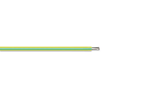 Hellolamp Silikon Kabel 25m / 6mm² Kabelquerschnitt / 300V / Grün-Gelb,Verzinnt,Flexible Litze,Einpolig von Hellolamp