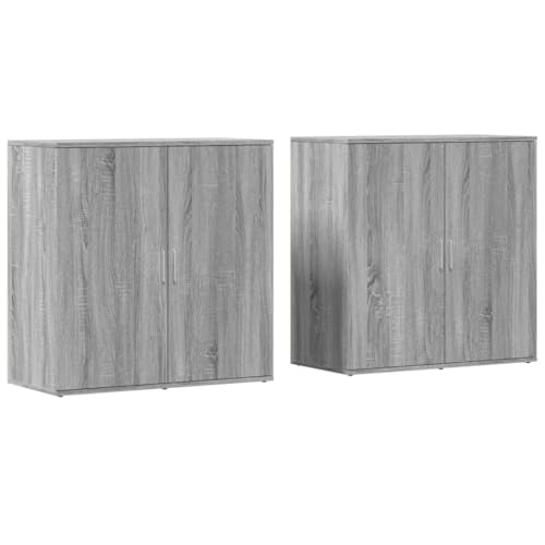 Buffet Bahut Kommode Schrank Aufbewahrung Organizer Küche Wohnzimmer 2 Stück Sonoma 79 x 38 x 80 cm Holz Grau 02_0036970 von Helloshop26