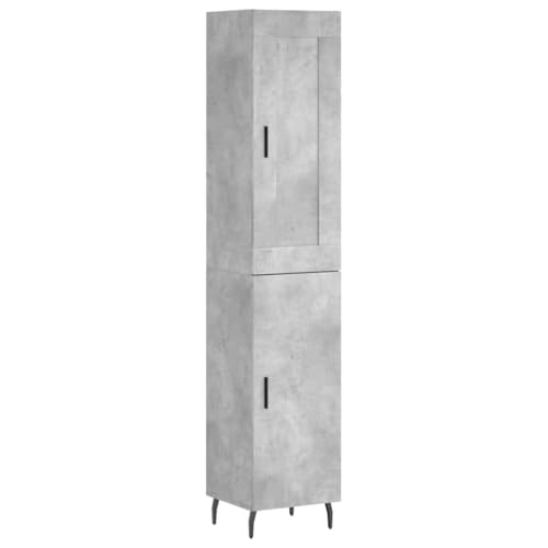 Buffet Bahut Kommode Schrank Aufbewahrung Organizer Küche Wohnzimmer Wohnzimmer Hoch 34,5 x 34 x 180 cm Holz Grau 02_0034340 von Helloshop26