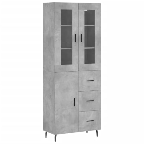 Buffet Bahut Kommode Schrank Aufbewahrung Organizer Küche Wohnzimmer Wohnzimmer Hoch 69,5 x 34 x 180 cm Holz Grau 02_0034642 von Helloshop26