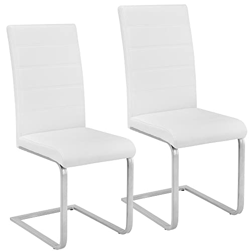 Helloshop26 2 Stück Esszimmerstühle Wohnzimmer Küche Design Weiß 1908013 von Helloshop26