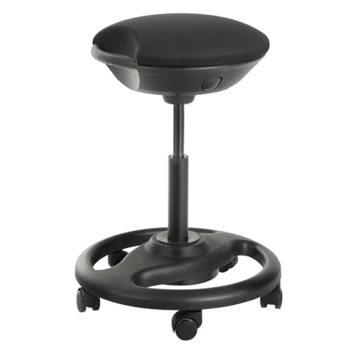 Helloshop26 Dynamischer Arbeitshocker, ergonomischer Drehstuhl, mit Rollen, extra breiter Sitz, Neigung um 10°, höhenverstellbar, dicke Polsterung, schwarz, 12_0001457 Helloshop26 Dynamischer Arbeitshocker, ergonomischer Drehstuhl, mit Rollen, extra breiter Sitz, Neigung um 10°, höhenverstellbar, dicke Polsterung, schwarz, 12_0001457 von Helloshop26