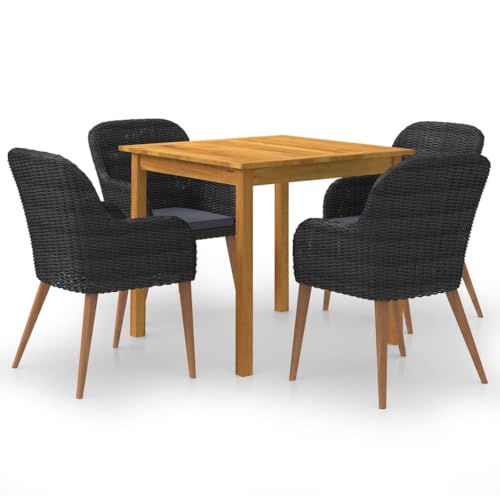 Helloshop26 Gartenmöbel-Set, 5-teilig, schwarz, 02_0013865 von Helloshop26