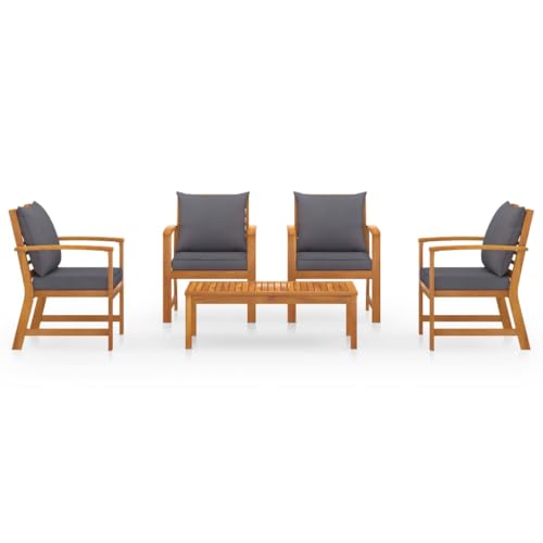 Helloshop26 Gartenmöbel-Set für den Außenbereich, 5-teilig, mit Kissen, Akazienholz, robust 02_0016287 von Helloshop26