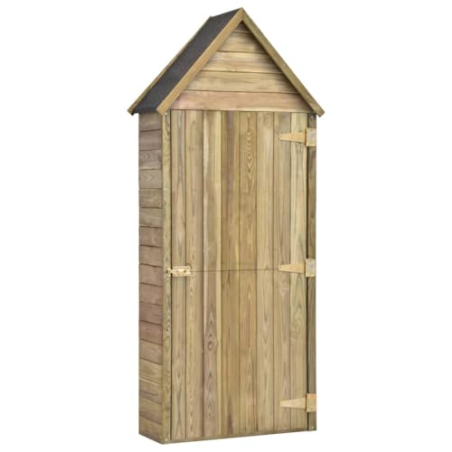 Helloshop26 Gartenschuppen, Schuppen, Lagerhaus, Schuppen, für den Außenbereich, robust, mit Tür, 69,5 x 32 x 178 cm, Kiefernholz, imprägniert, Braun, 02_0022413 Helloshop26 Gartenschuppen, Schuppen, Lagerhaus, Schuppen, für den Außenbereich, robust, mit Tür, 69,5 x 32 x 178 cm, Kiefernholz, imprägniert, Braun, 02_0022413 von Helloshop26