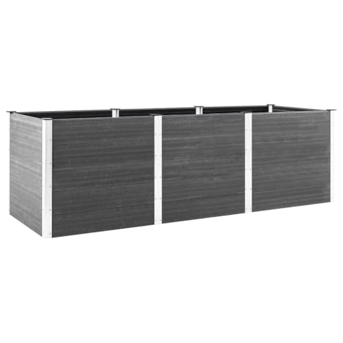 Helloshop26 Hochbeetkasten Pflanzen Blumen Terrasse Garten 300 x 50 x 91 cm WPC grau 02_0039428 von Helloshop26