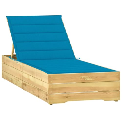 Helloshop26 Liegestuhl, Sonnenliege, Gartenbett, Terrasse, Möbel für den Außenbereich, mit Kissen, blau, Kiefernholz, imprägniert, 02_0012307 Helloshop26 Liegestuhl, Sonnenliege, Gartenbett, Terrasse, Möbel für den Außenbereich, mit Kissen, blau, Kiefernholz, imprägniert, 02_0012307 von Helloshop26