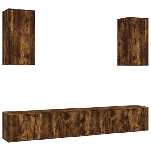 Helloshop26 Möbel-Set Schrank Buffet TV Wohnzimmer Schlafzimmer Wohnzimmer 6-teilig Eiche Rauchholz Braun 02_0025111 von Helloshop26